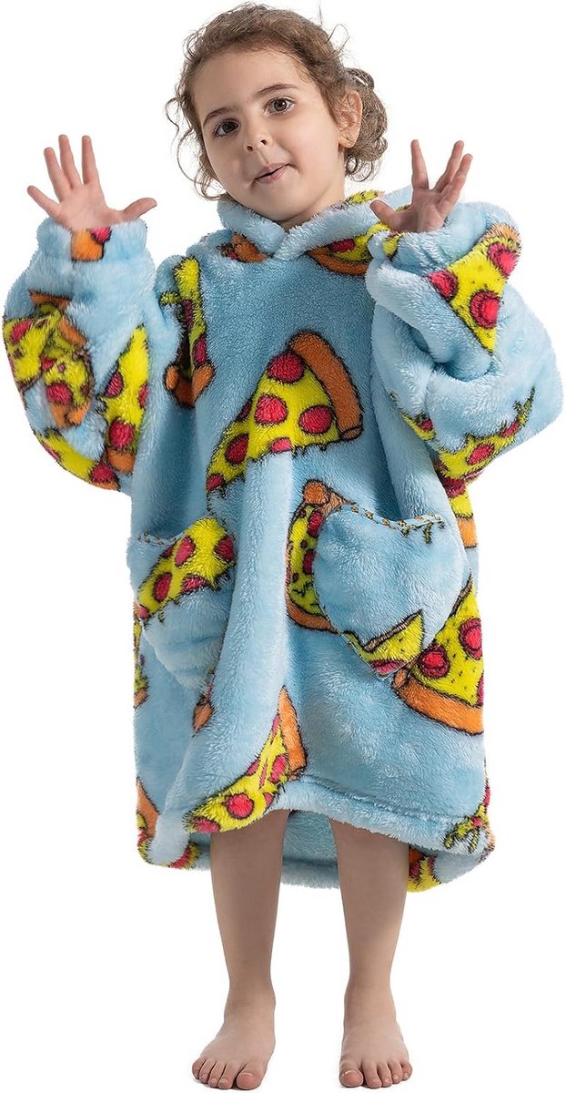 Extra Grote Hoodie Deken voor Kinderen - Super Warm en Pluizig Draagbaar Sweatshirt