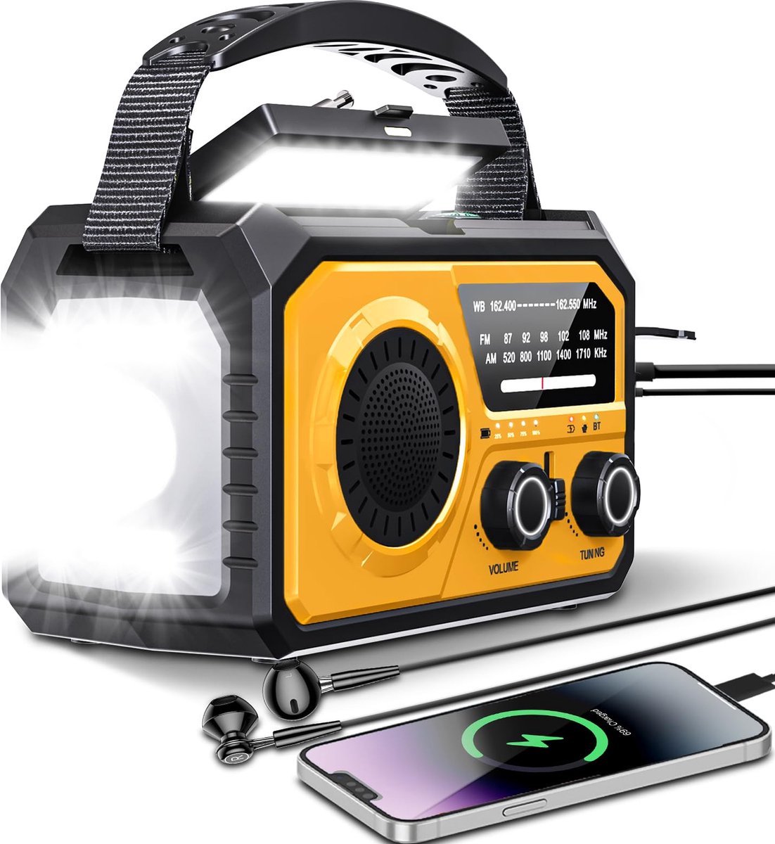 Stunq® Multifunctionele Noodradio met Grote Batterijcapaciteit voor Outdoor Avonturen