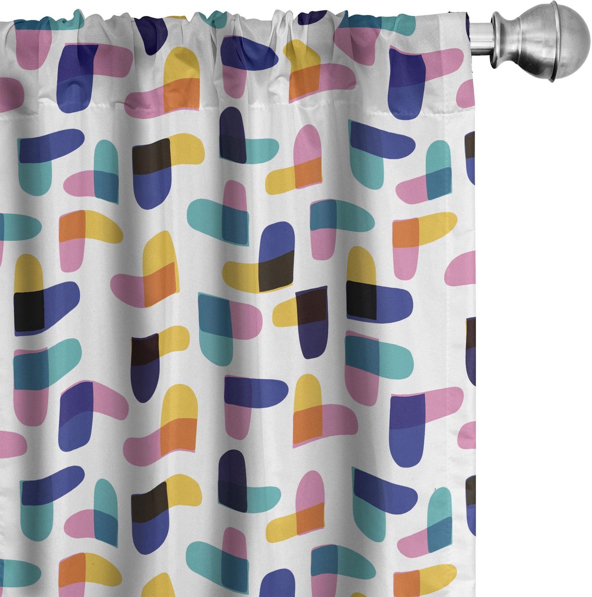 ABAKUHAUS Gordijnen – 2x75x245 cm – Veelkleurig – Microvezel Mehrfarbig