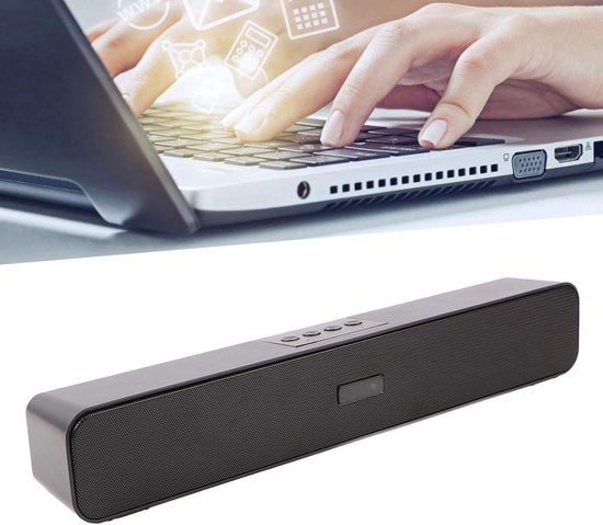 Draadloze en Bekabelde Soundbar voor PC en Laptop - Bluetooth, FM Radio & USB/SD Ondersteuning — afbeelding 5