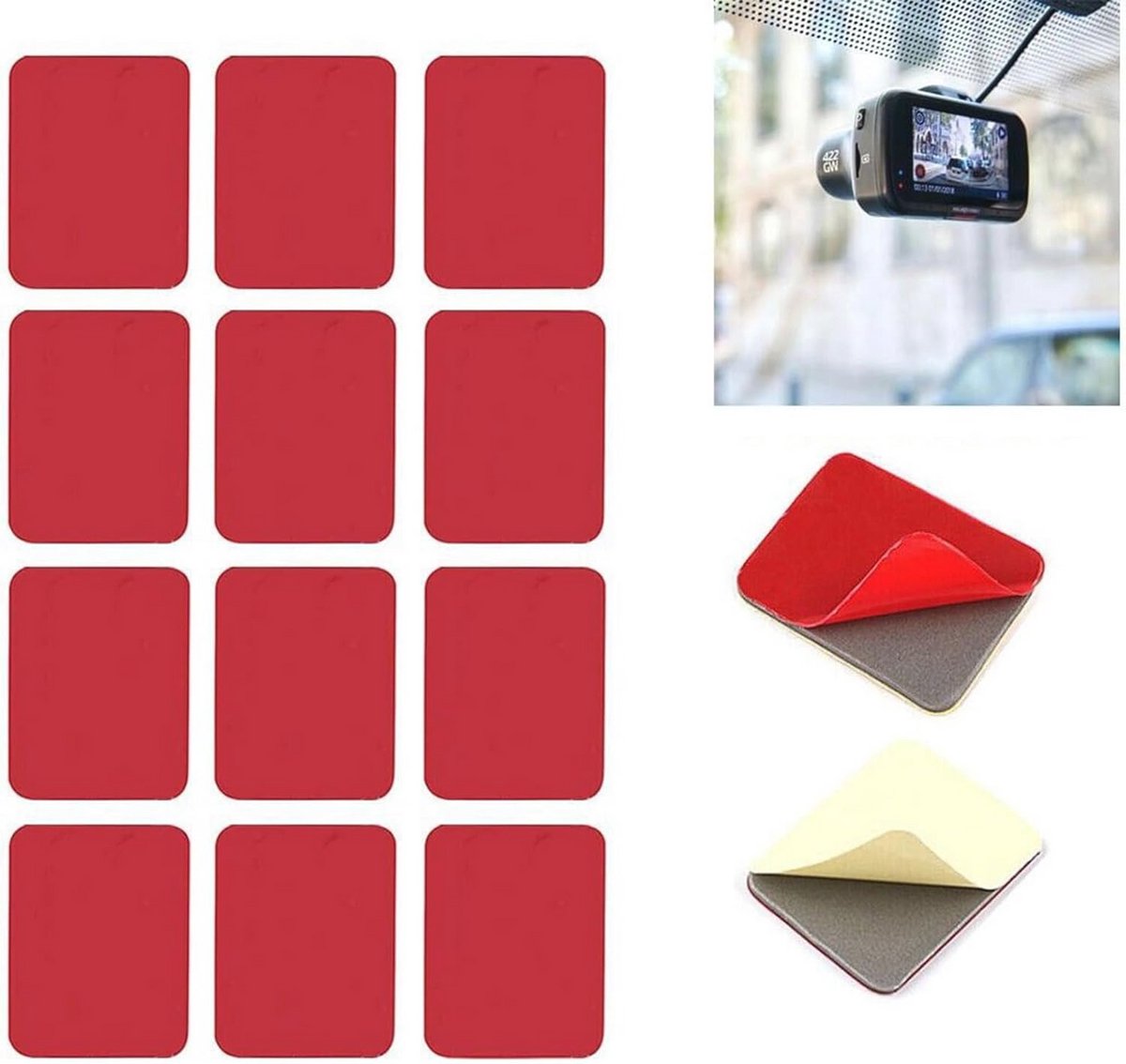 12 Stuks Dubbelzijdige Zelfklevende Pads voor Dashcams en Actie Camera's