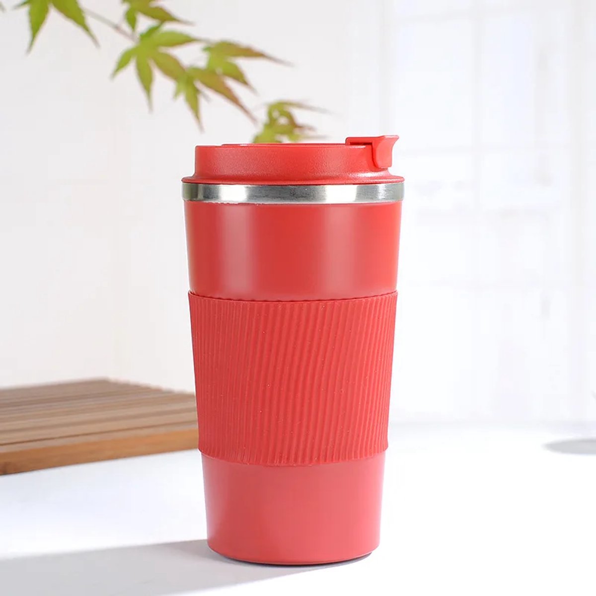 Roestvrijstalen Thermosbeker Serie - Isolerende Koffiebeker - Rood - 380