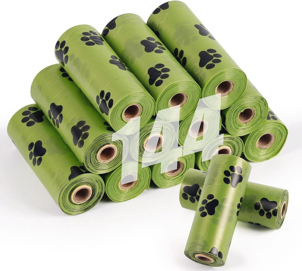 Hondenpoepzakken - 12 Rollen van 144 Stuks - Lekbestendig en Extra Dik - Groene Afvalzakken voor Honden