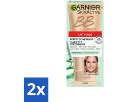 2 x Garnier - SkinActive - BB Cream Light - Anti-Aging - Getinte Dagcrème - 50 ml - BB Crème - Anti-aging - Dagcrème - Garnier - Lichte Huid