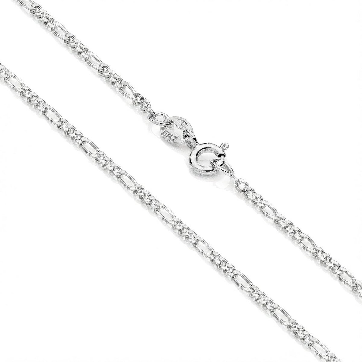 Figaro ketting 1.7 mm in gerodineerd 925 sterling zilver voor dames en heren - Diverse lengtes