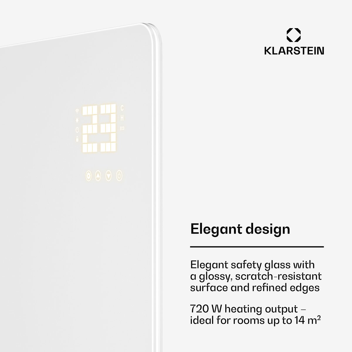 Klarstein Infraroodverwarming met Thermostaat, 650W elektrische verwarming, Smart Home infraroodverwarming voor wandmontage, IR met afstandsbediening & detectie van open ramen, efficiënte