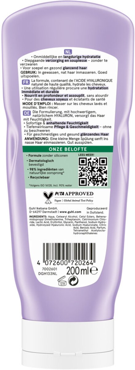 Guhl Conditioner Hyaluron Verzorging - 4 x 200 ml - Voordeelverpakking