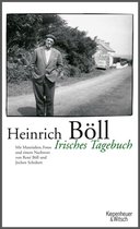 Boekomslag van "Irisches Tagebuch" met een zwart-witfoto van Heinrich Böll in een pak, staand op een landweggetje.
