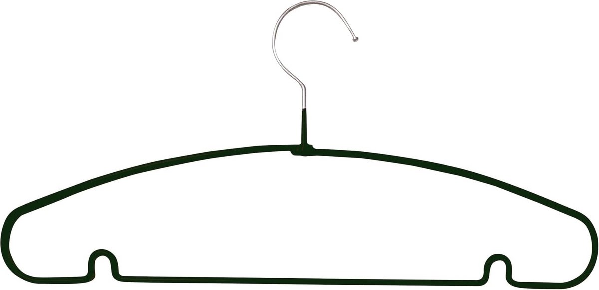 Metalen kleerhangers met kunststofcoating - Zwart, 10 stuks