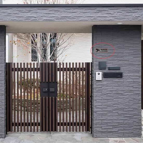 4 Stuks Camerabewaking Waarschuwingsborden RVS - Duidelijk Zichtbaar — afbeelding 3