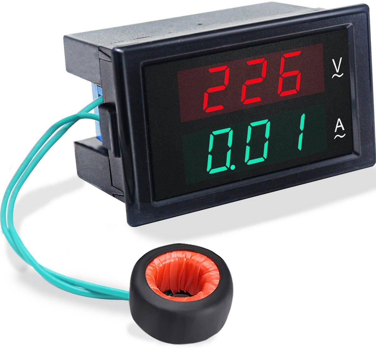 Digitale Ampèremeter en Voltmeter voor AC 80-300V en 100A - Stroommeter met LED Display