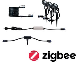 Plug & Shine Set Smart Home Zigbee 3.0 LED-tuinspots Sting IP67 3000K 3x6W 75VA Antraciet