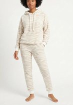 Apollo dames huispak Fleece - Loungeset - Zebra - S/M - Beige