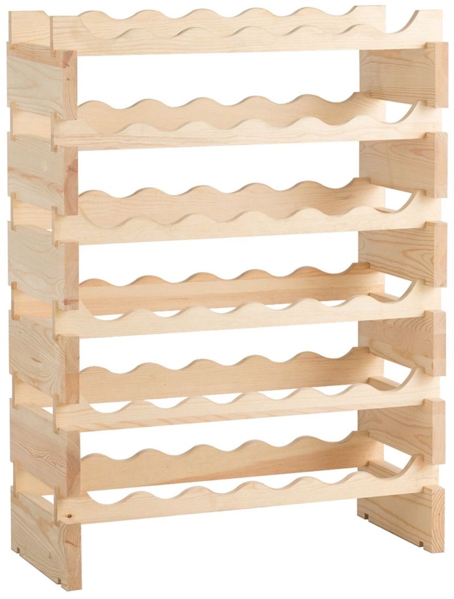 Barkast - Wijnrek - Keukentrolley - Wijnkast - Drankkast - 62 x 24 x 25 cm - Wijnfleshouder - Wijnglazenhouder - Natuurlijk hout