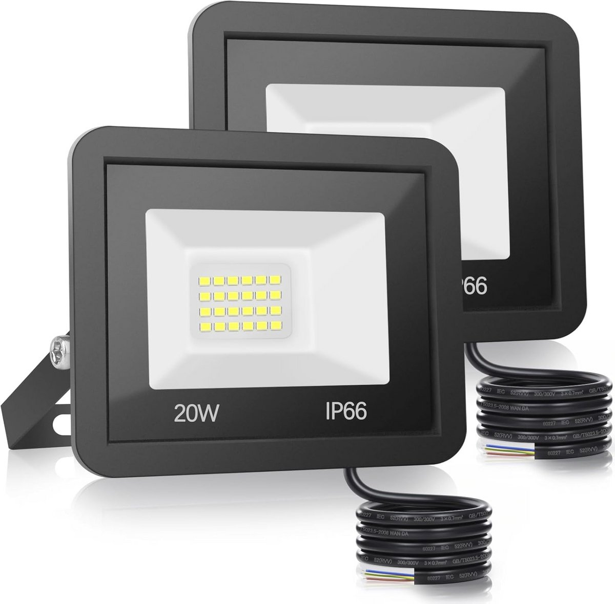 LED Buitenschijnwerper 20W - Waterdichte Beveiligingsverlichting voor Buiten met 2000LM en 6000K Licht