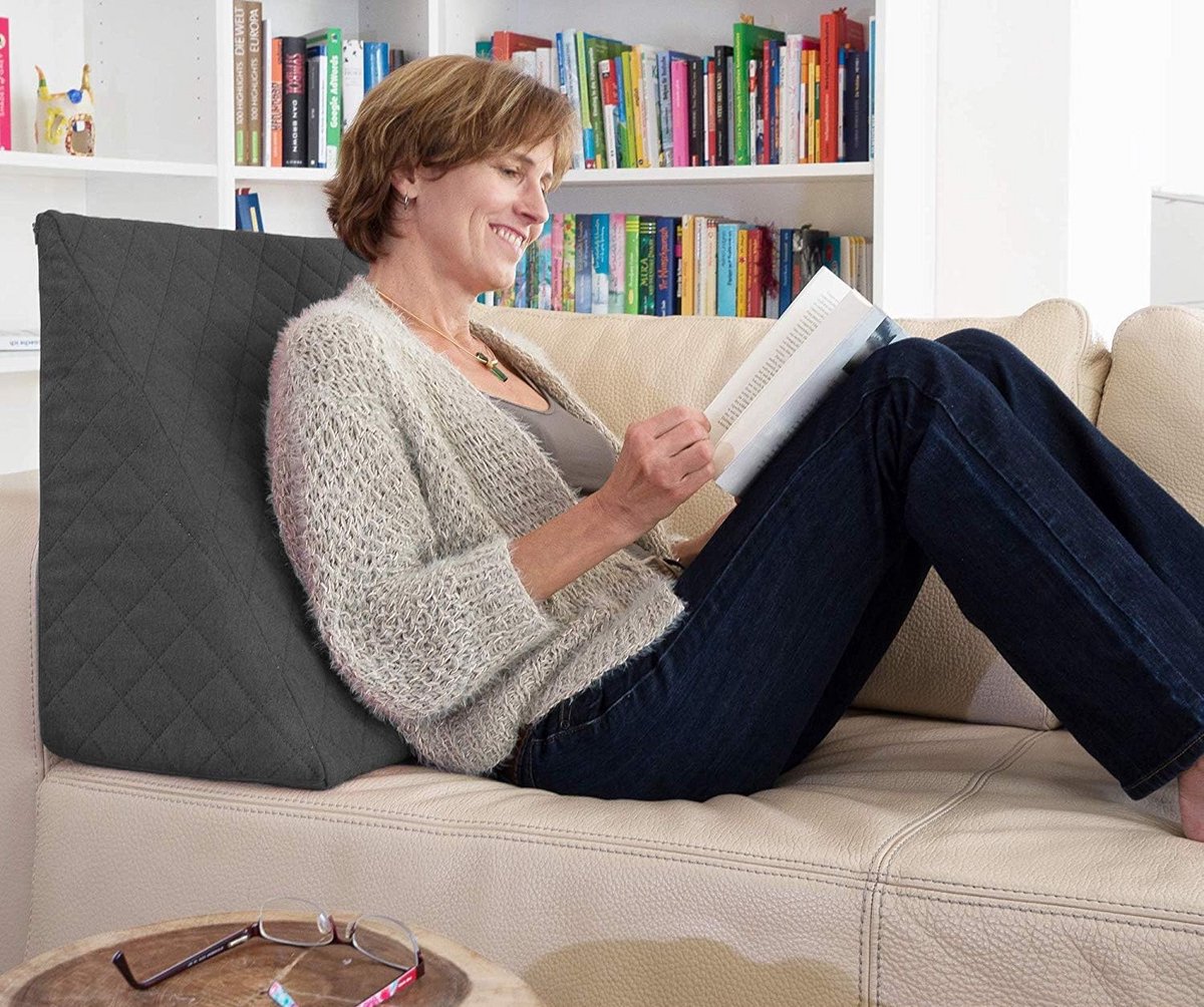 Witte Rugleuning Kussen voor Sofa en Zitbank | Stevig Steun voor Comfortabel Lezen | 60x50x30 cm