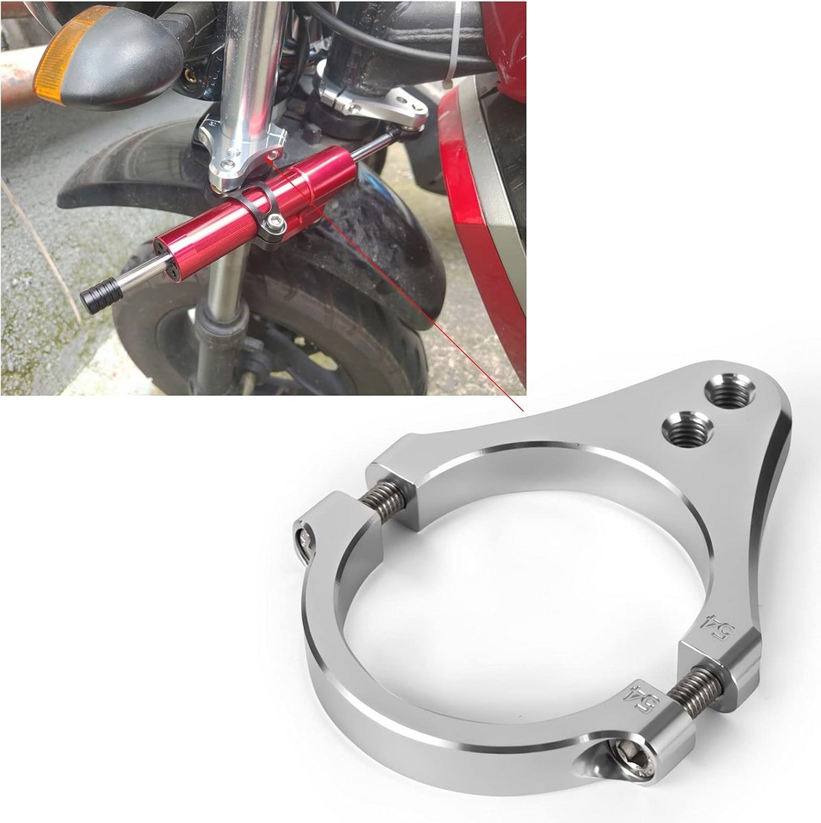 Verstelbare Steunbeugel voor Motorstabilisator - Universele CNC Handlebar Beugels - 31mm