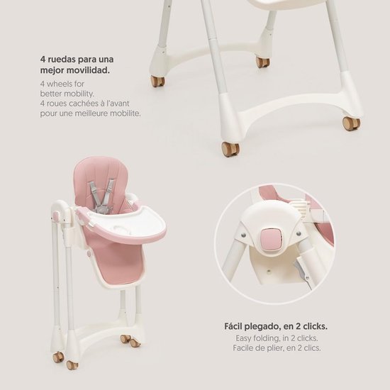 Evolutieve inklapbare babystoel voor baby's van 6-36 maanden - Verstelbare rugleuning, poten en dienblad — afbeelding 2