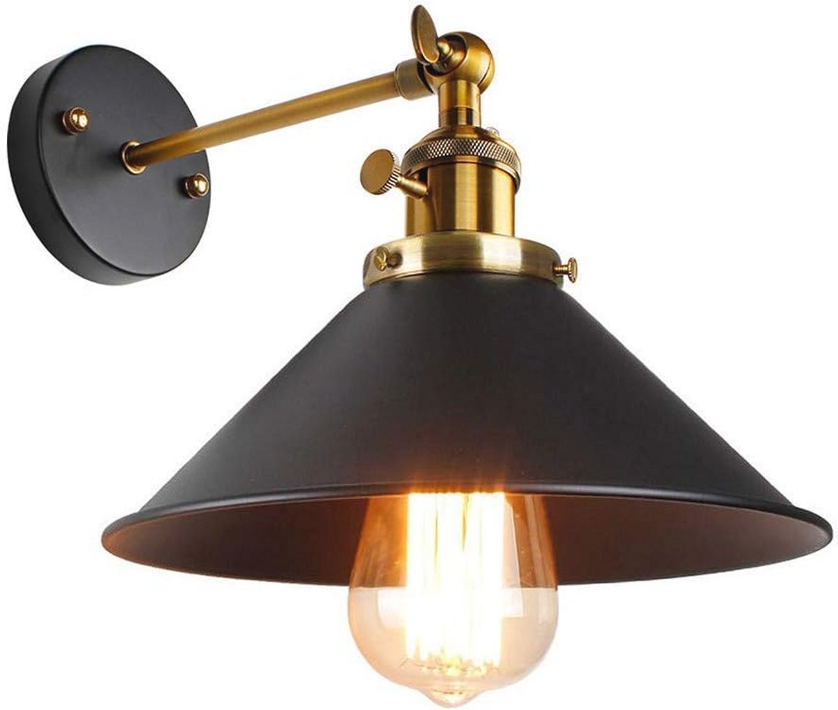 Verstelbare vintage wandlamp E27, rustieke binnenverlichting voor slaapkamer en woonkamer