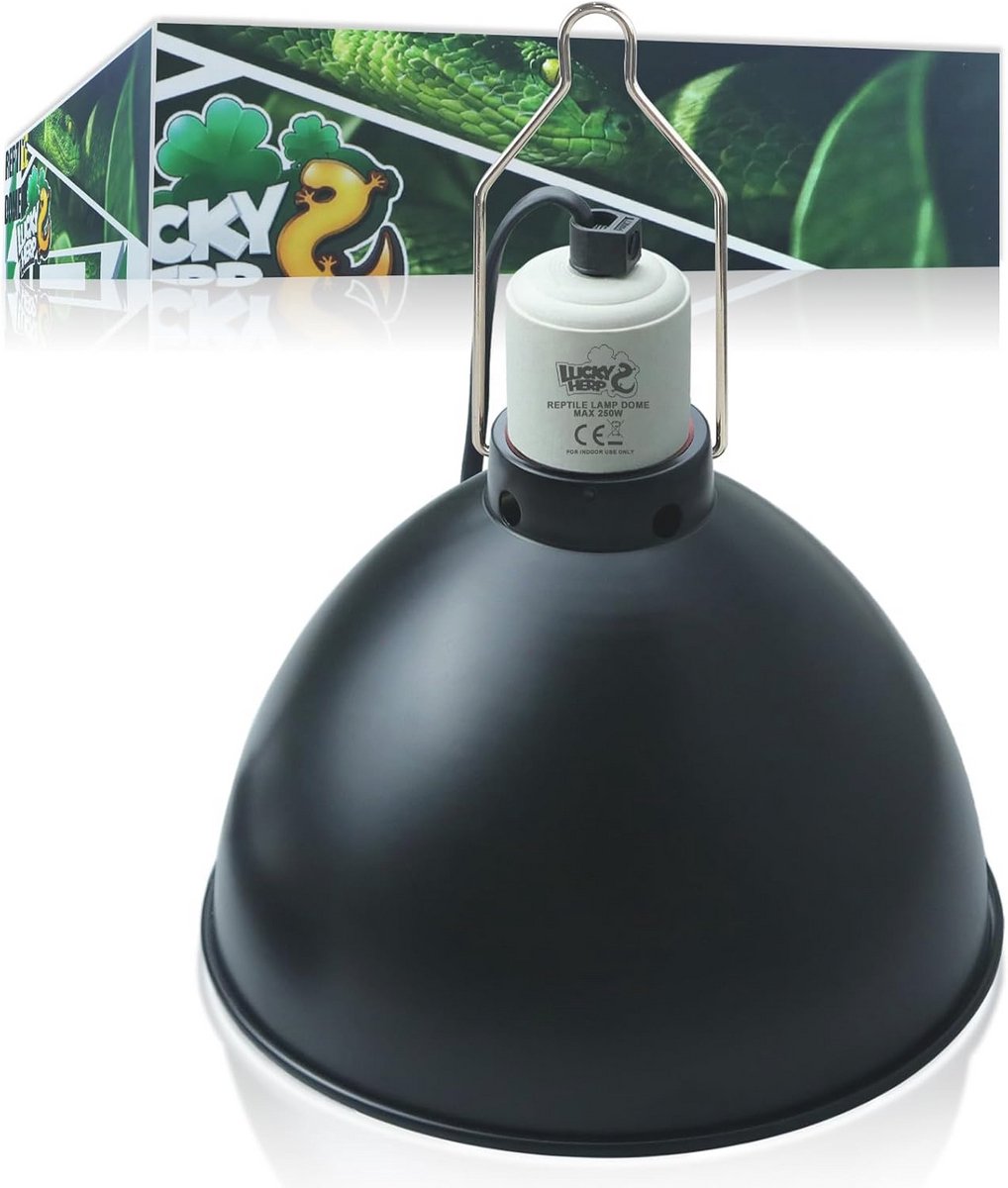 Reptielen Terrarium Dome Lamp 20,5 cm - E27 Aluminium Reflectorlamp voor Warmtelamp en UVB-Lampen