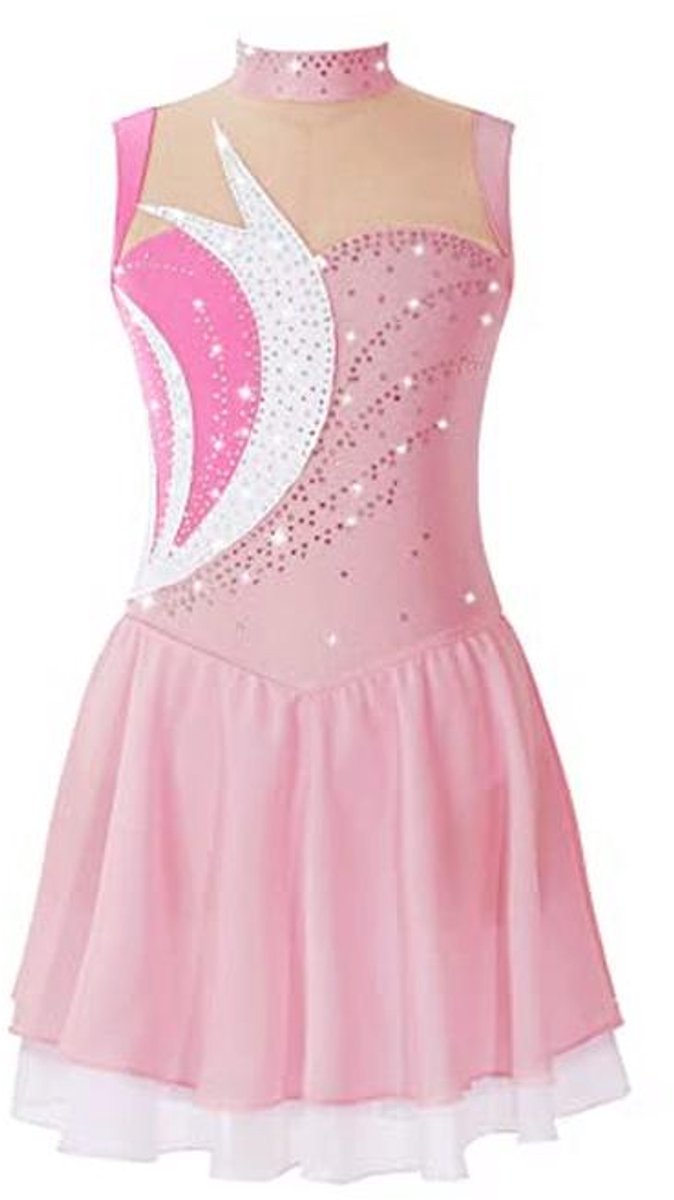 Meisjesjurk voor Kunstschaatsen en Dans, Mouwloos, Strass, Turnpakje, Kostuum, Gymnastiekoutfit, 6-16 jaar Meisjesjurk voor Kunstschaatsen en Dans, Mouwloos, Strass, Turnpakje, Kostuum, Gymnastiekoutfit, 6-16 jaar