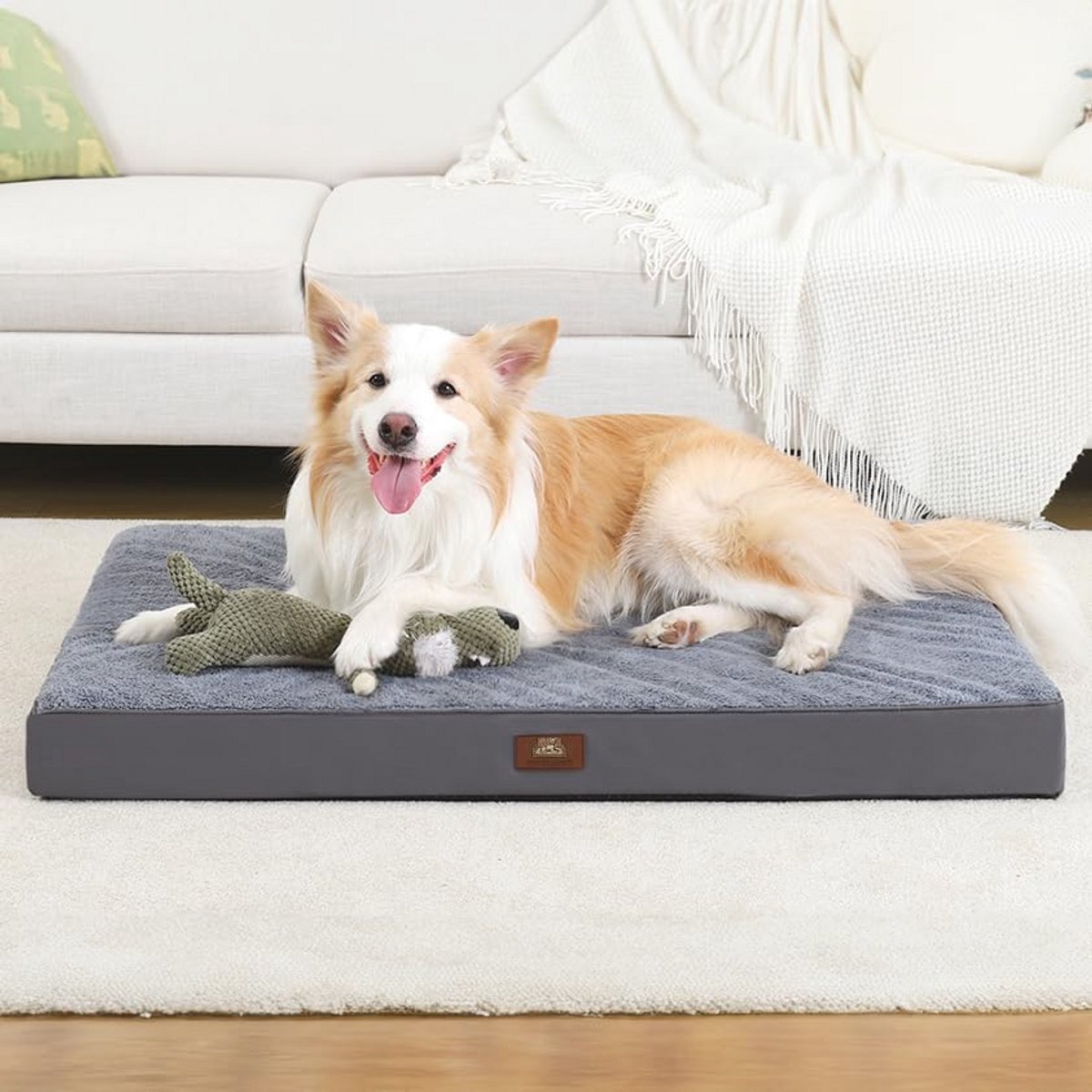 Hofbrucker® Premium orthopedisch knuffelig hondenbed voor grote en kleine honden, wasbaar, comfortabel en antislip, drukontlastend schuim, krasbestendig, onderhoudsvriendelijk en robuust