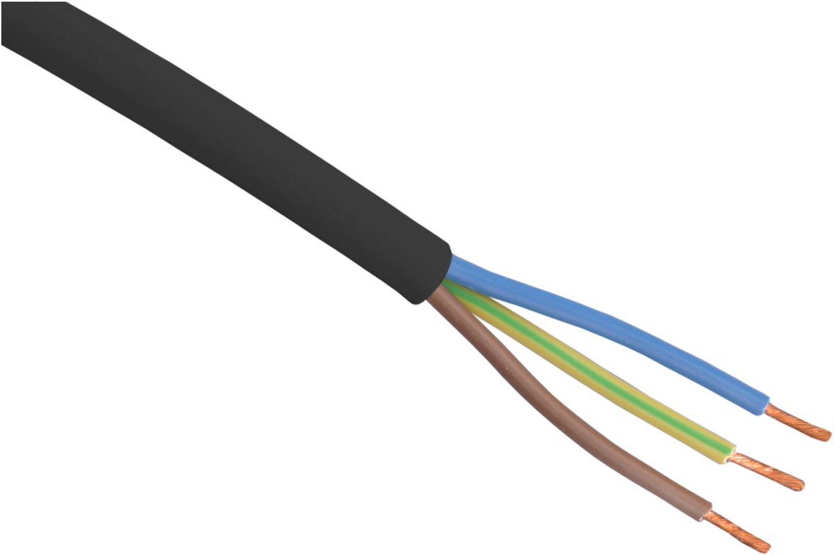 Huishoudkabel - VMVL - 3 x 1.0 mm² - 100 m - zwart