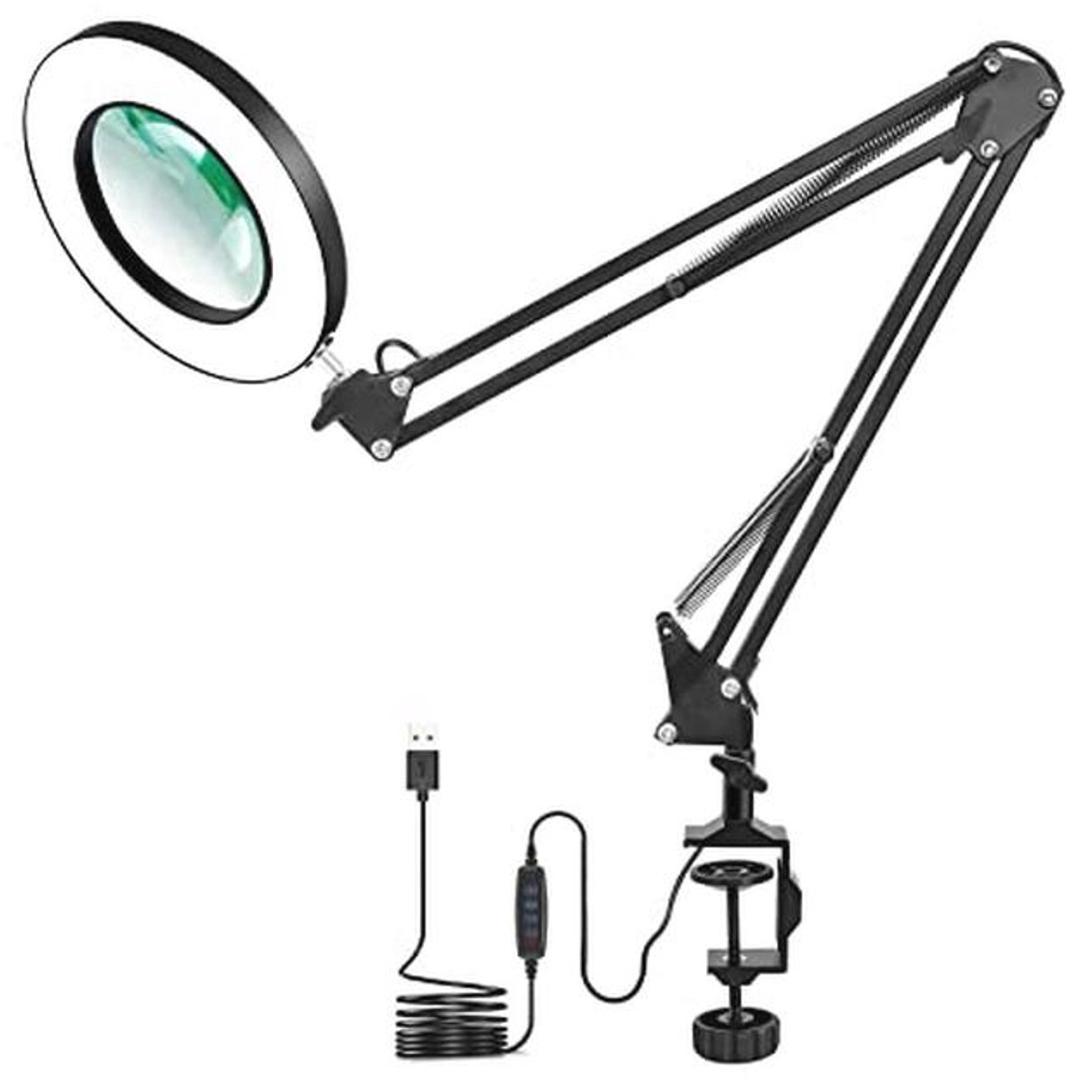 Vergrootlamp met LED-lamp en 5 kleurmodi - Tafellamp voor oogbescherming en lezen