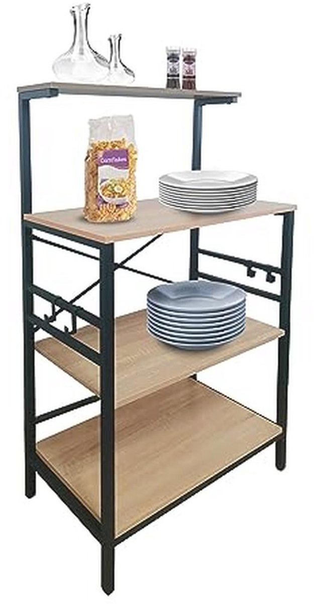 Keukenrek - Opbergkast met Keuken Trolley - 58x35x122 cm