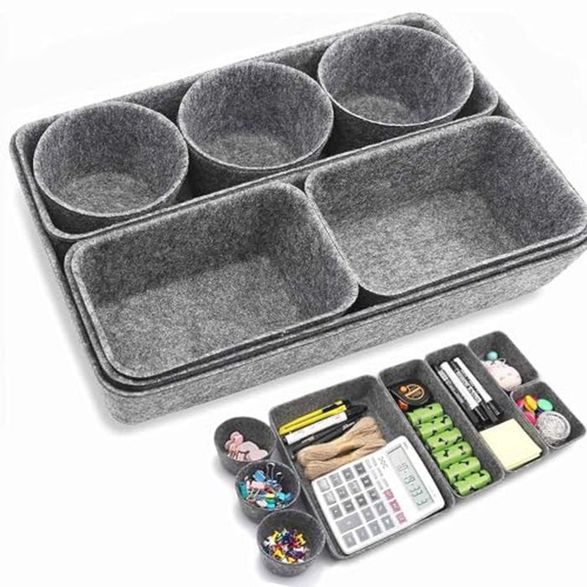Lade-organizer van vilt - 8 stuks voor make-uptafels en kantoor