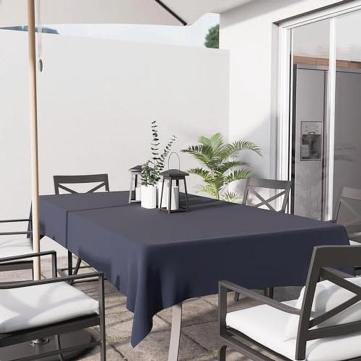 Rechthoekig Tafelkleed van Polyester 140 x 240 cm - Waterdicht en Vlekbestendig in Blauw