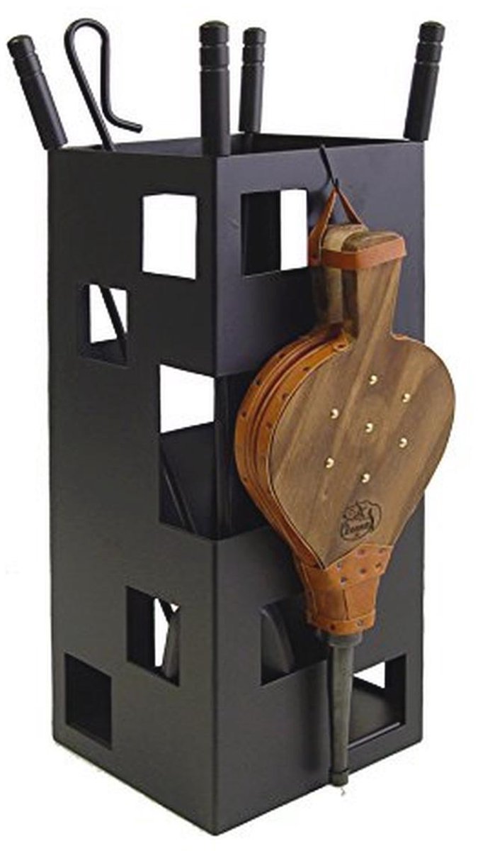 Vierkante Kachelset met Roestvrij Stalen Accessoires en Blaasbalg | 50 x 20 x 20 cm