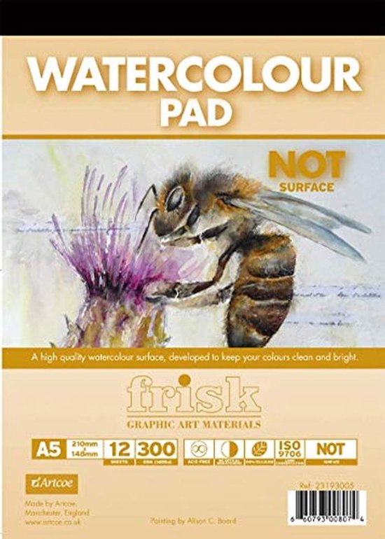 Florence aquarelpapier smooth black 300g A5 100 vel