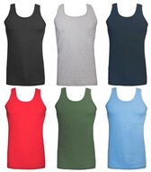 Mannen 6-Pack 100% Katoenen Mouwloze T-shirts voor Sport en Gym