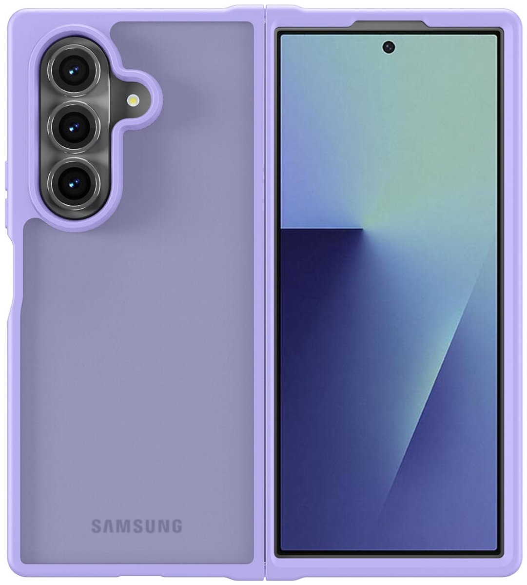 Hoesje Geschikt voor Samsung Galaxy Z Fold 7 - Matte Back Cover - Paars