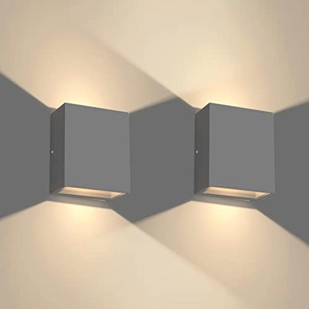 Led Wandlamp voor Binnen en Buiten, Waterdicht IP65, Aluminium Wandverlichting, Warmwit 3000K, Up Down Wandlamp voor Tuin en Entree