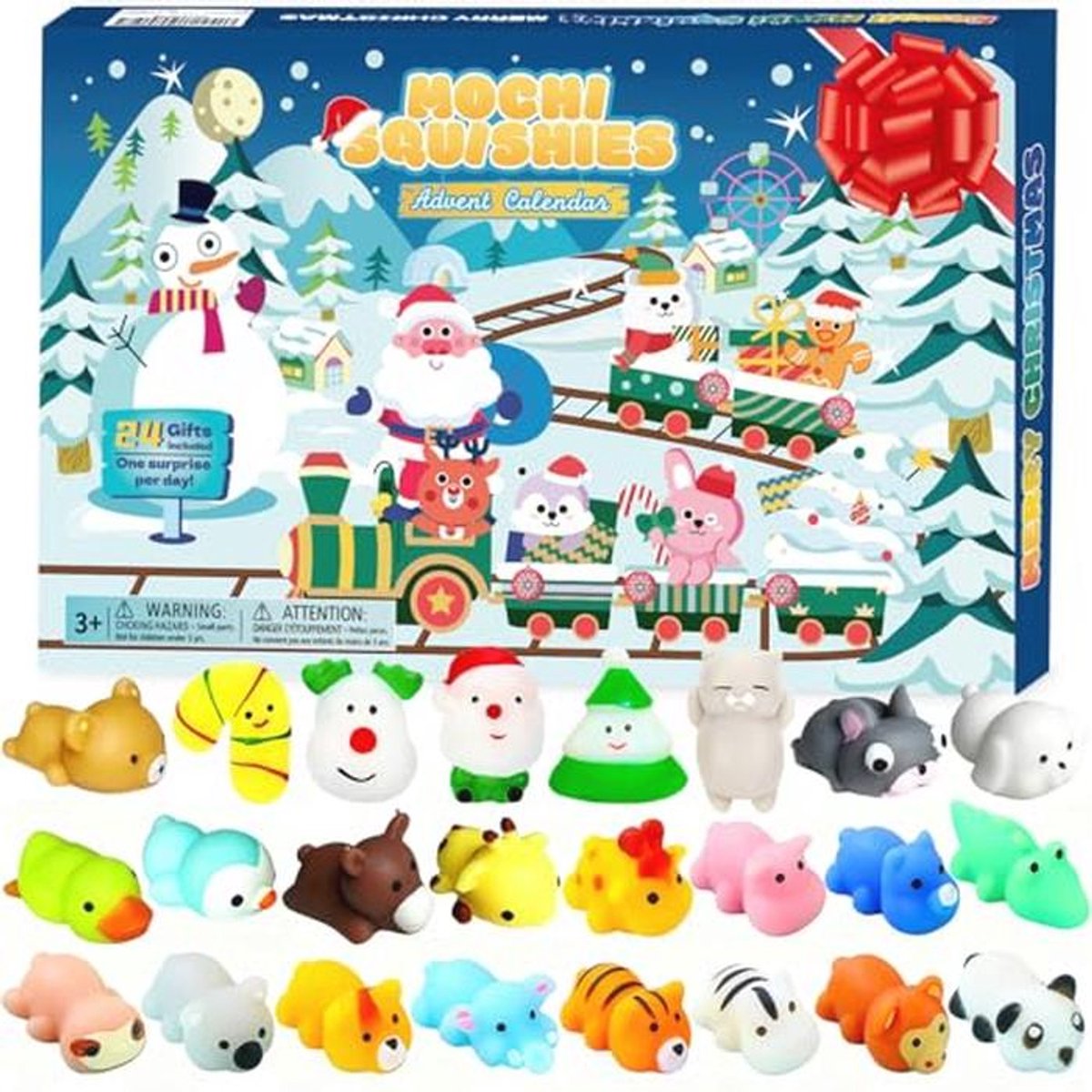 Kawaii Adventskalender met 24 Mini Squishies voor Kinderen - Leuke Kerst Countdown