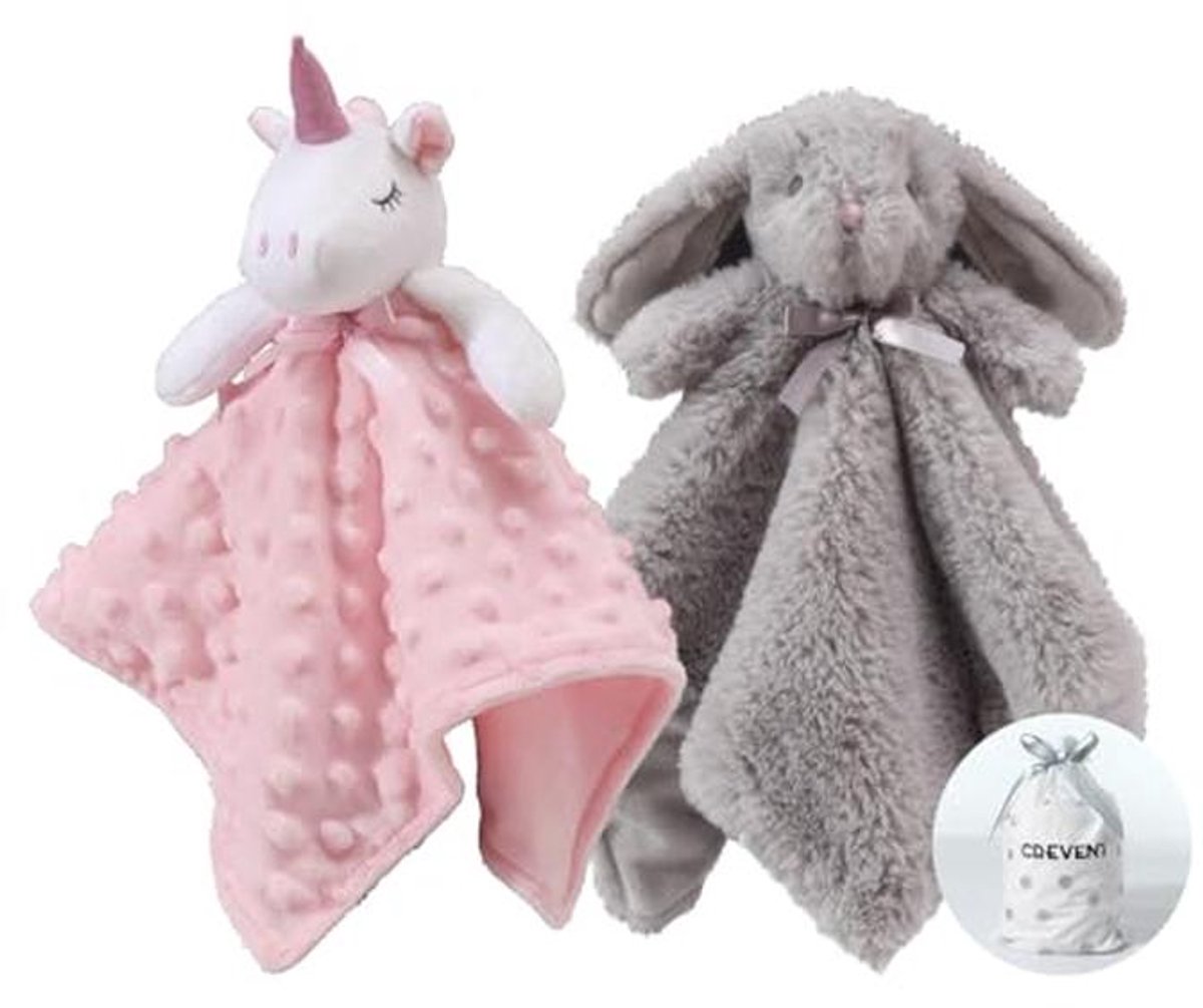 Knuffelige pluche babydeken voor jongens en meisjes - Eenhoorn en Haas