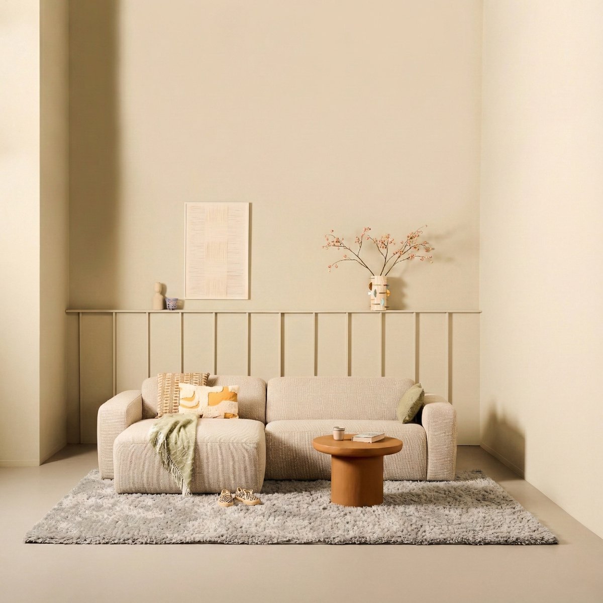 Vloerkleed Bokkum - Polyester/katoen - Grijs - 200 x 290 cm (B x L)