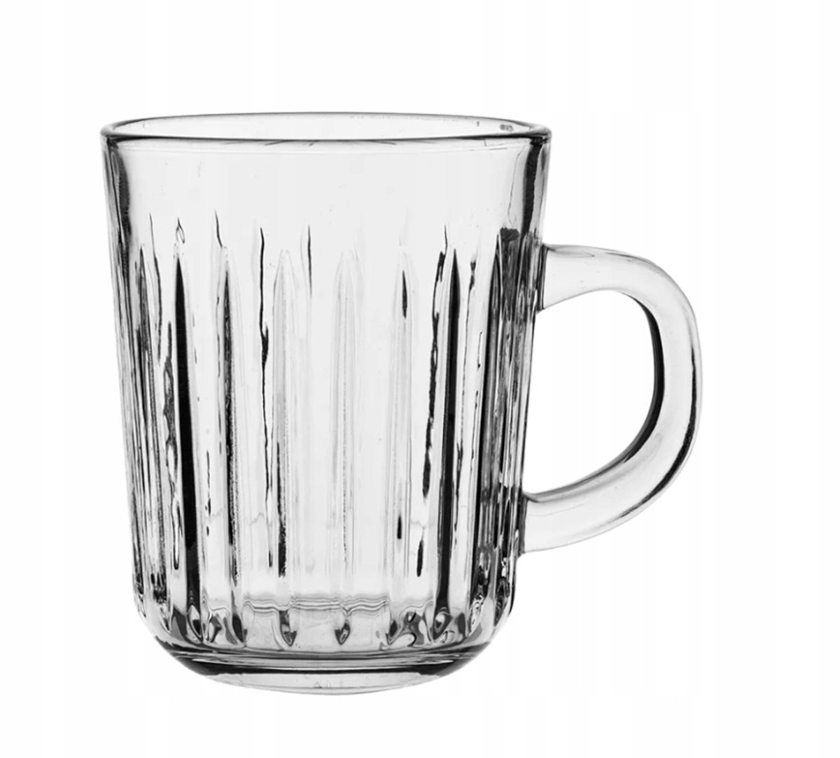 Altom Design Venus - Glazen Mok / Theeglas - 230 ml - Geribbeld Glas - Met Oor - Vaatwasserbestendig - Transparant