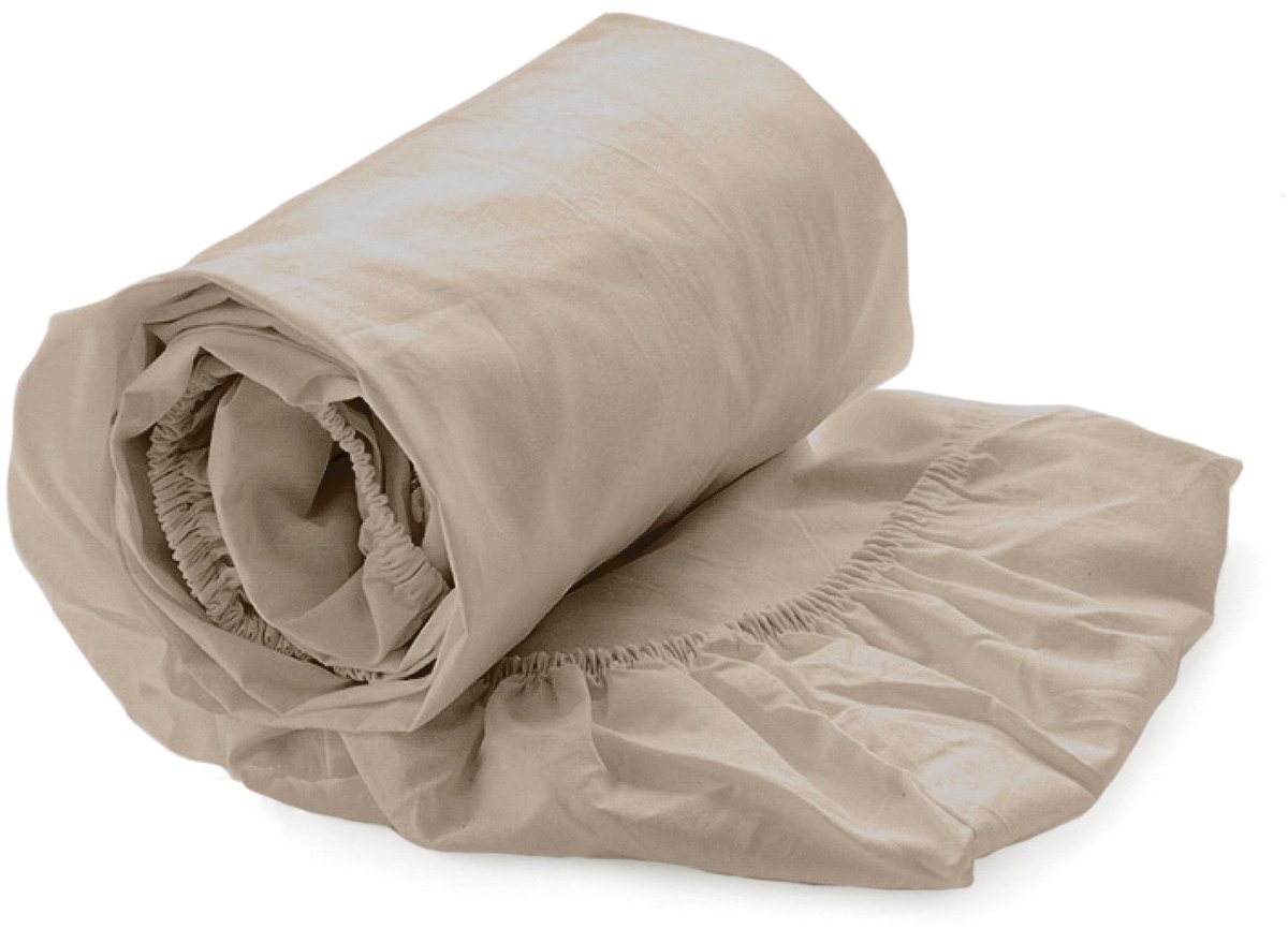 Yellow Hoeslaken Katoen Perkal 40cm Hoekhoogte Suite Mumbai - Dollar Sand - 180x200 cm - 100% Katoen-Perkal - Lits Jumeaux