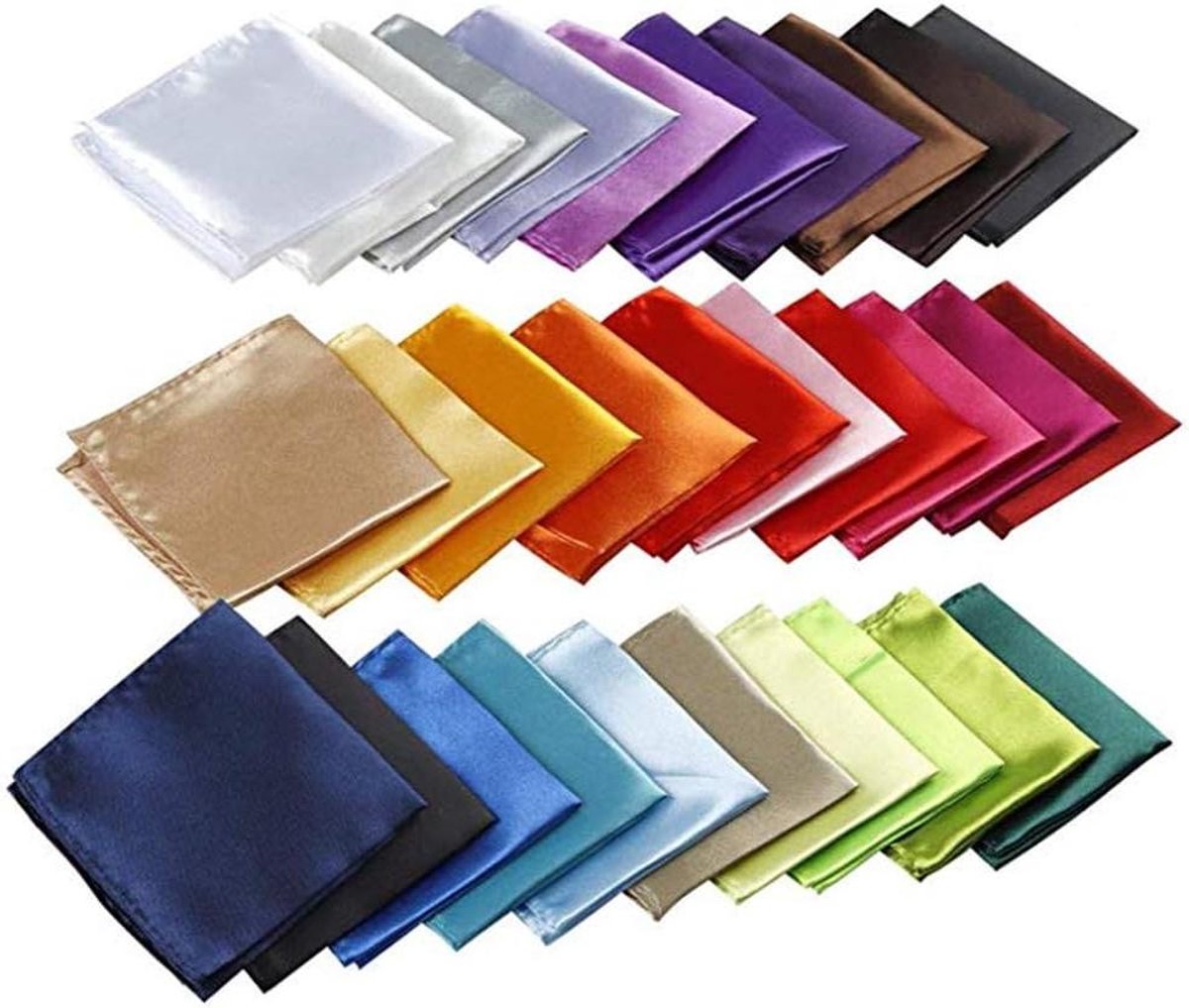 30 stuks polyester pochetten voor feestelijke gelegenheden in verschillende kleuren - Effen doek kavaliersdoeken - Luxe accessoires met stijlvolle uitstraling