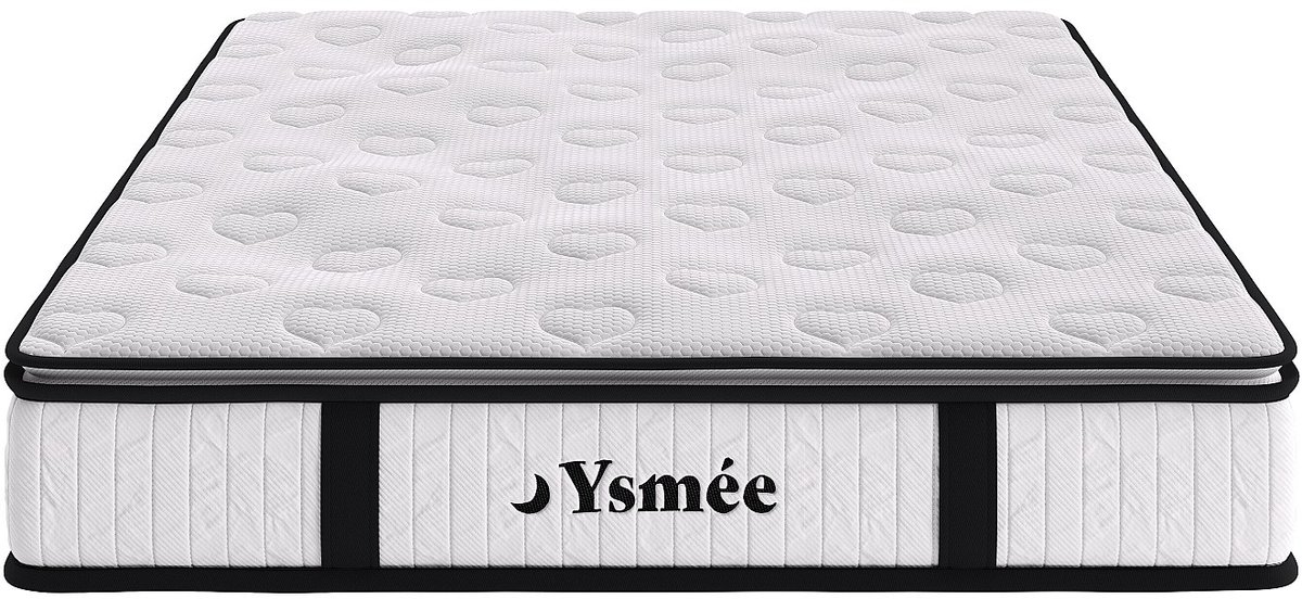 Vente-unique Matras met pocketveren en ingebouwde dekmatras 140 x 190 cm dikte 28 cm - AMERICAN DREAM van YSMÉE L 190 cm x H 28 cm x D 140 cm