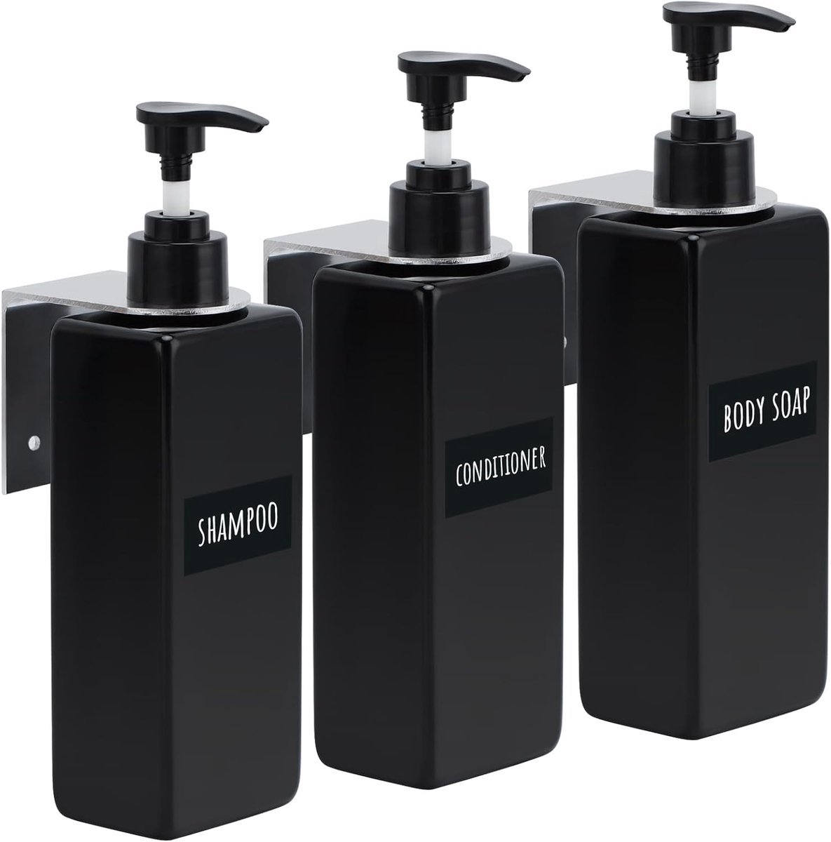 Stunq® Duurzame Wandmontage Zeepdispenserset - Herbruikbare Flessen voor Keuken en Badkamer
