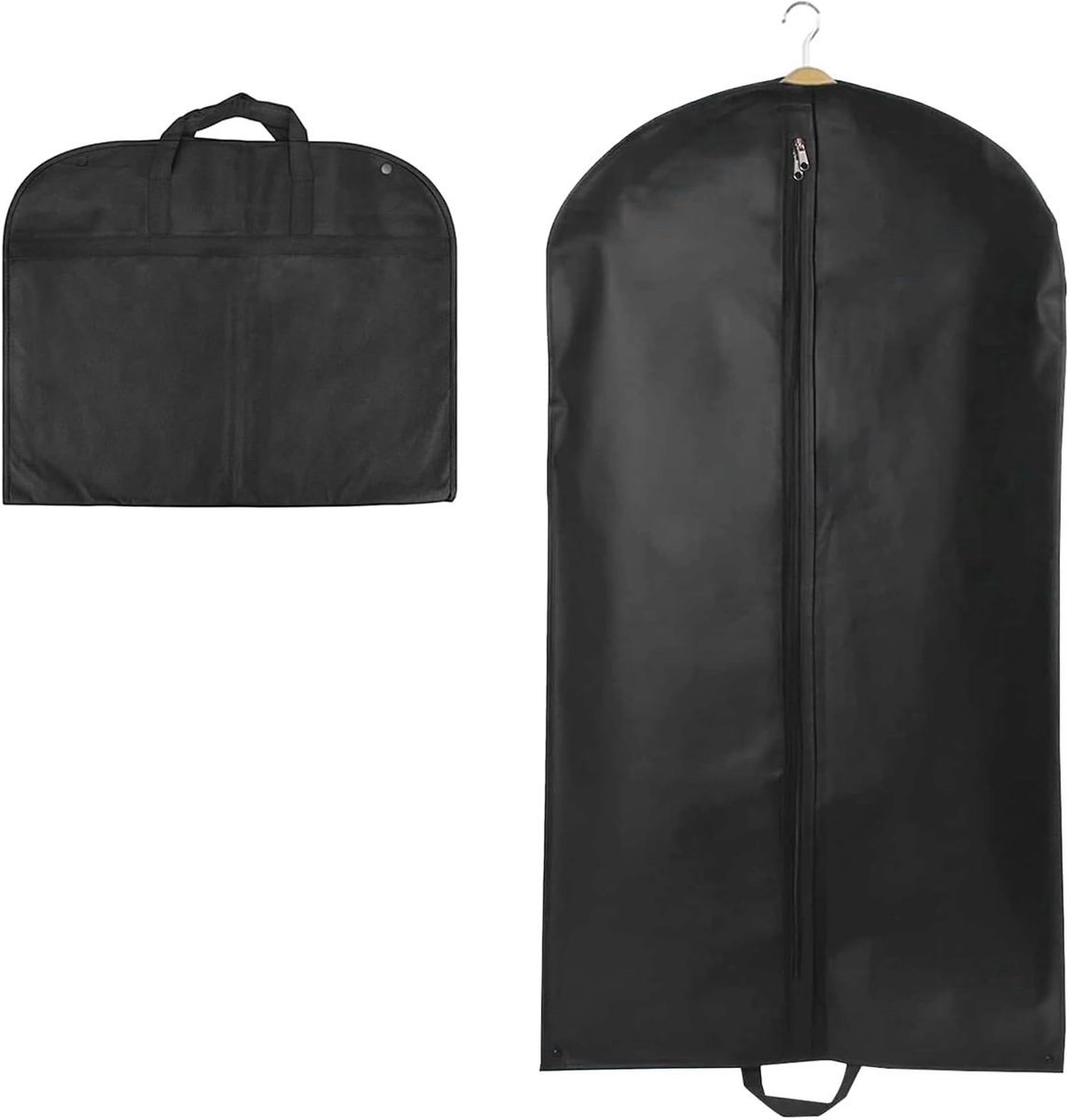 Stunq® Kledingzak, 60 x 120 cm - Lange Kostuumtas met Draaghandgreep, Zwart