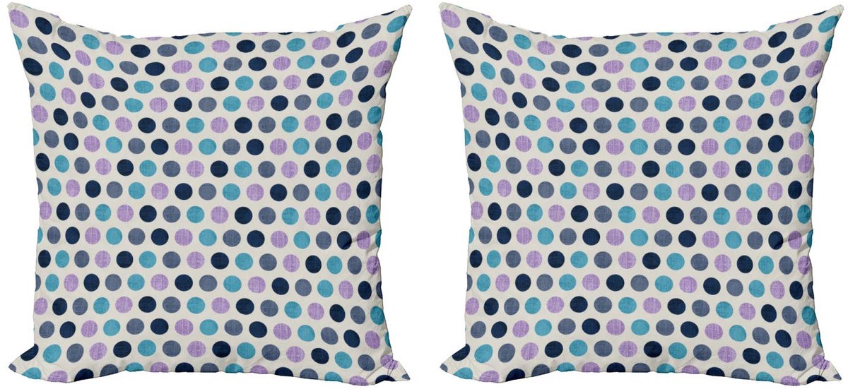 ABAKUHAUS Geometrische Kussenhoes – 2x40x40 cm – Dubbelzijdig Turkis