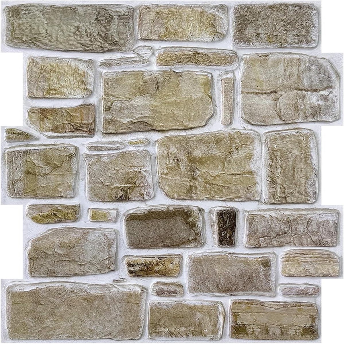 Cosensi - Zelfklevende 3D wandpanelen voor interieur wanddecoratie 10 stuks 30x30 cm - Bruin waterdicht en overschilderbaar