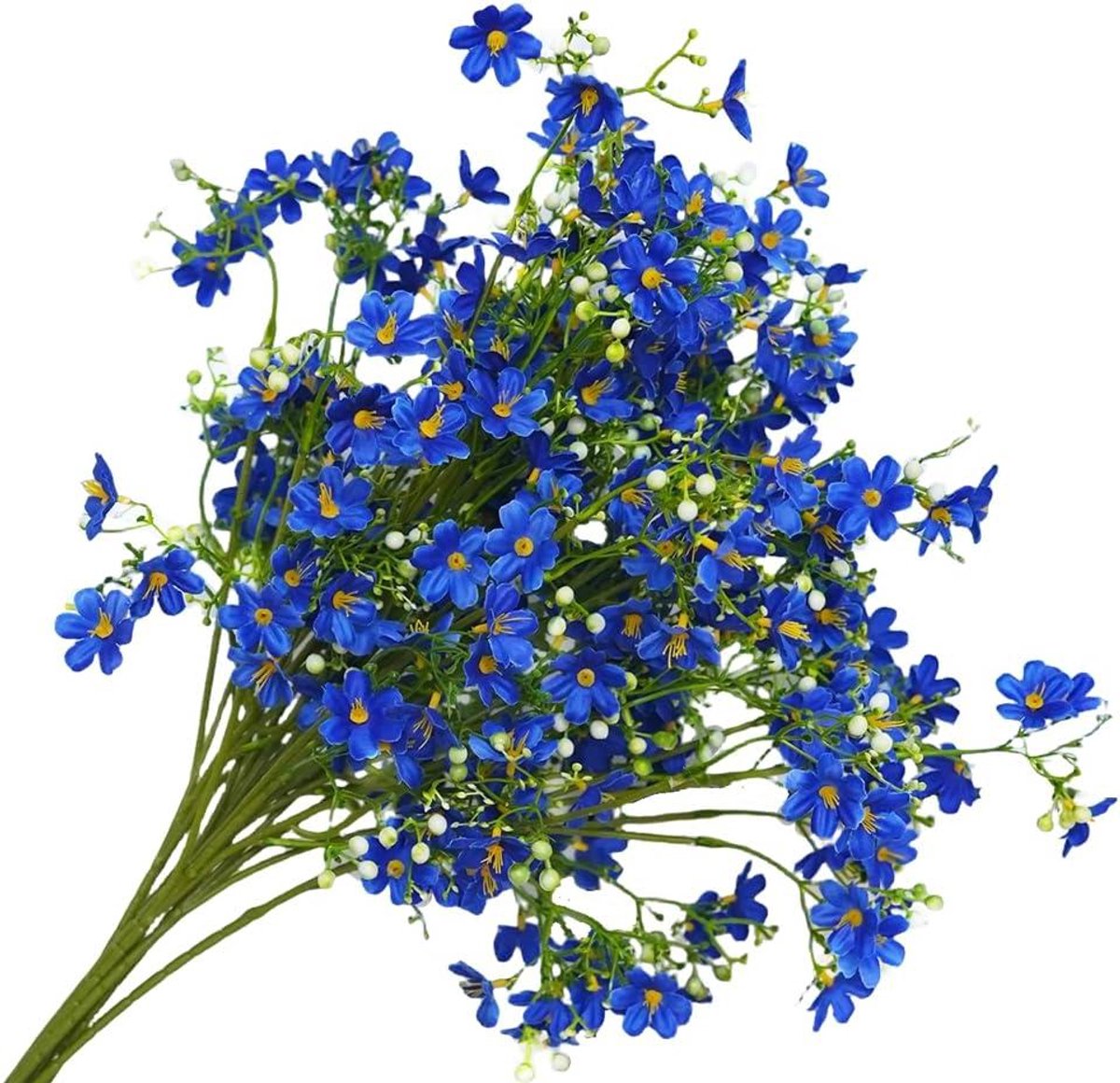 Cosensi Kunstbloem Boeket voor Hoge Vaas, Blauw, 8 Stuks, 66,4 cm, UV-bestendig, Thuis en Bruiloft Decoratie Any