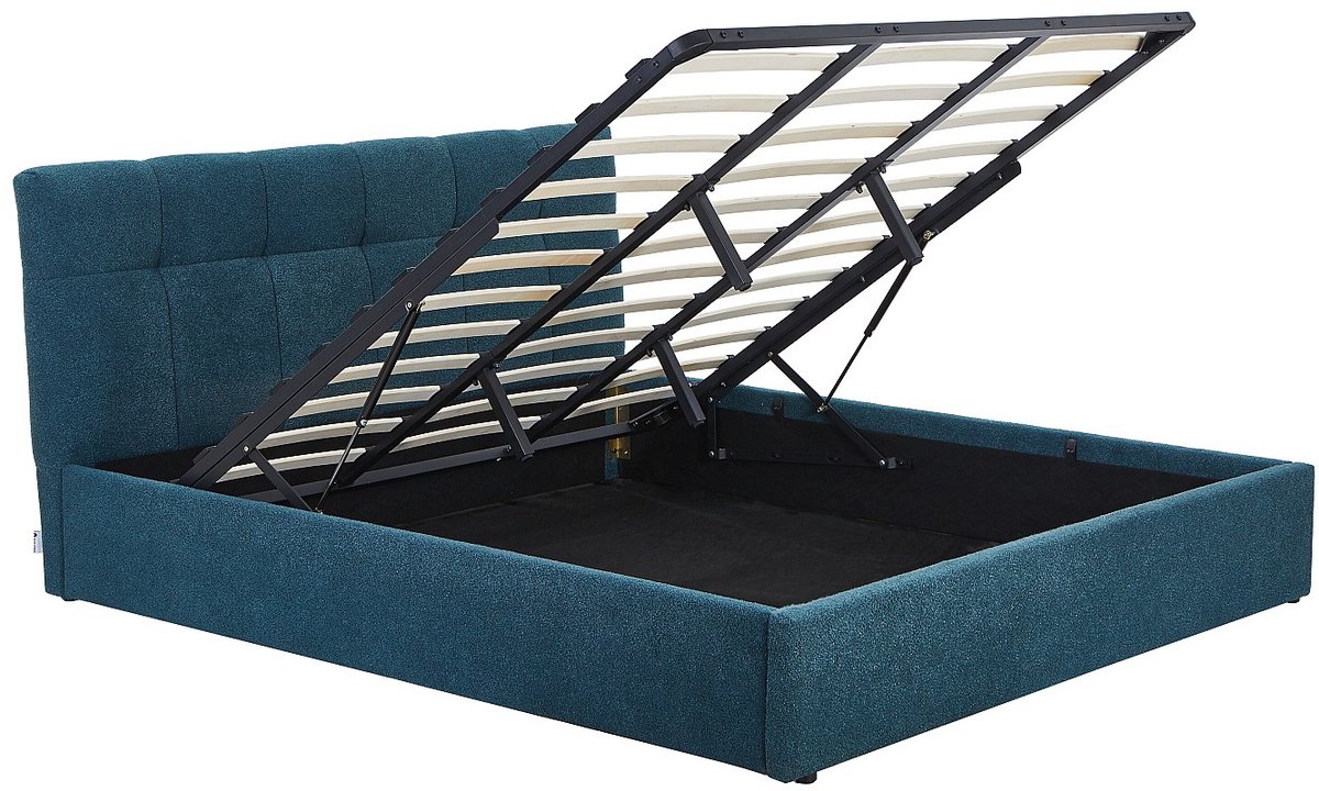 Vente-unique Bed met opbergruimte stof groenblauw 180 x 200