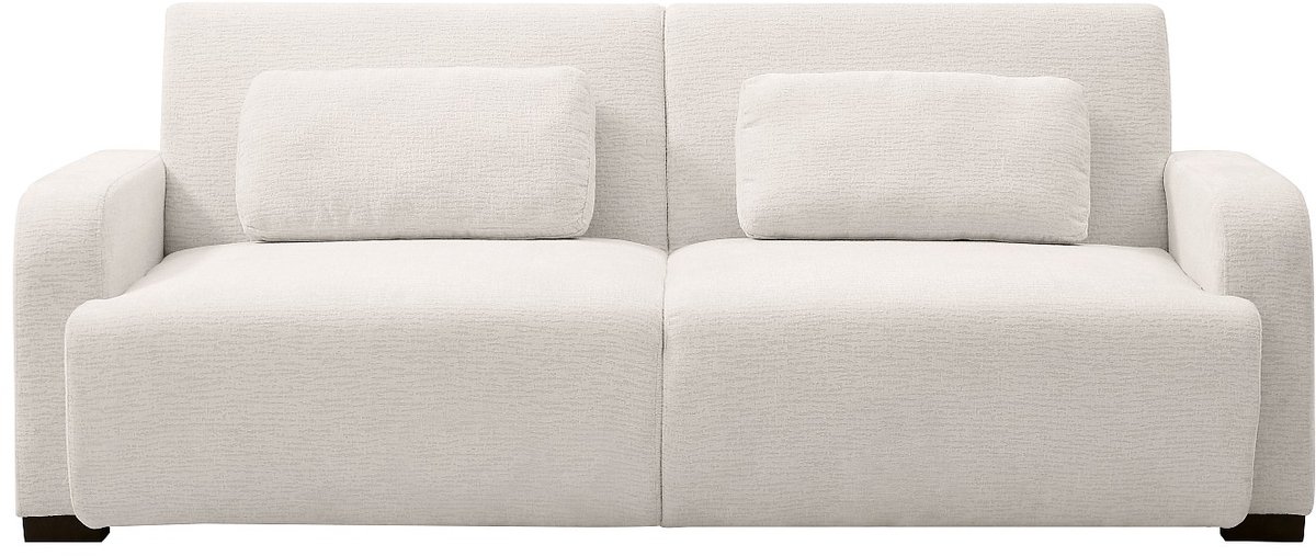 Vente-unique Driezitsslaapbank - clic-clac in beige chenille stof - LOMARIO
